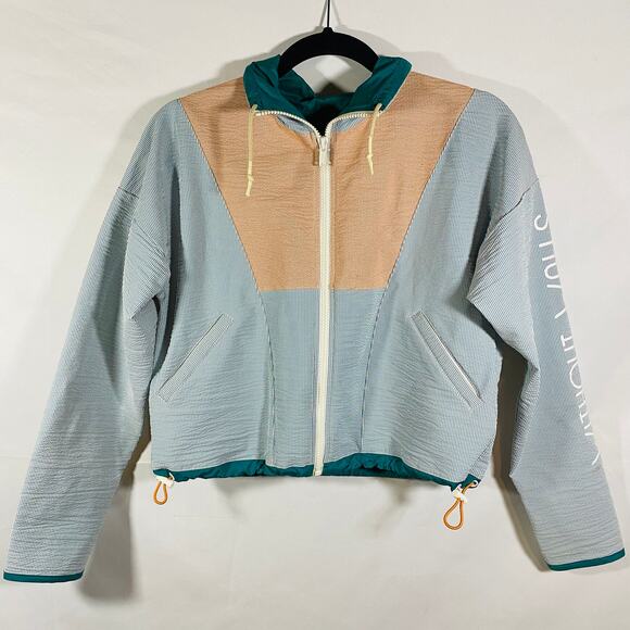 Urban Outfitters Without Walls Cropped Seersucker Zip‎ Up Lightweight Jacket - Picture 1 of 8